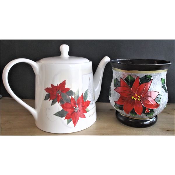 Christmas Tea Pot and Candle Holder