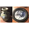 Image 1 : Home Decor, Pottery and Wolf Clock, TESTED AND WORKS