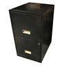 Image 1 : Two Drawer File Cabinet - Black Metal