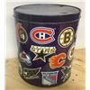 Image 1 : Large NHL Team Logo Storage Tin  ( 11" high and 9.5" diameter)