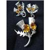 Image 1 : STERLING SCOTTISH THISTLE BROOCH & EARRINGS #2248699
