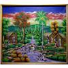 Image 1 : ORIG SIGNED HAITI PAINTING OF COUNTRY VILLAGE #2249301