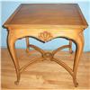 Image 1 : SQUARE OCCASIONAL CARVED PECAN WOOD TABLE #2249322