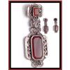 Image 1 : Signed STERLING DECO carnelian  earrings #2249474