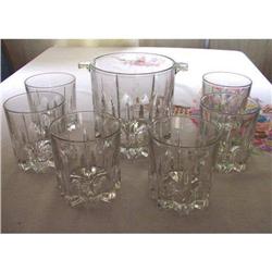 Italian Crystal Ice Bucket and Six Tumblers #2262192