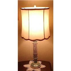 Vintage Lamp Turquoise and White Porcelain  #2262207