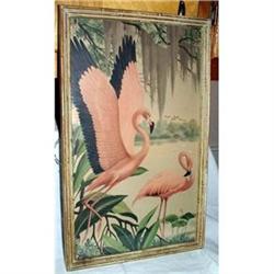 Pink Flamingos Old Picture Bamboo Design Frame #2262213
