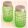 Image 1 : Hazel Atlas Green Depression Glass Salt Pepper #2262850