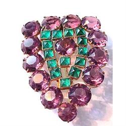 Exceptional Czech colored  vintage pin #2263100