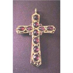Swoboda garnet  & opal cross pendant #2263103