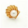 Image 1 : 14K Gold Shell  & Ocean Pearl Tie Tack/Lapel #2263484