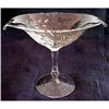 Image 1 : DOUBLE LIPPED CUT GLASS DISH LONG LEG VINTAGE  #2263530