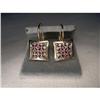 Image 1 : Antique 18K Pink Gold Diamond Ruby Earrings #2275305