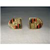 Image 1 : 14K YG Porsche Crest Logo Enamel Mens Cufflinks#2275333