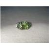 Image 1 : 14K White Gold Peridot Tsavorite Diamond Ring #2275409