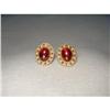 Image 1 : 14K Gold Garnet Seed Pearl Filigree Earrings #2275435