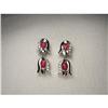 Image 1 : Estate White Gold Ruby Diamond Tulip Earrings #2275446