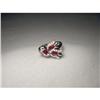 Image 1 : Estate 14K White Gold Ruby Diamond Tulip Ring #2275448