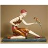 Image 1 : GIRL WITH EXOTIC PARROT BRONZE SIGNED SCULPTURE#2275480