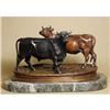 Image 1 : WESTERN THE BULL WITH HEIFER  BRONZE SCULPTURE #2275513