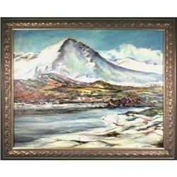 Original Contemporary Mountain Landscape Oil #2286360