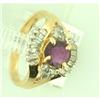 Image 1 : 0.73ct  Ruby & Diamond 14k Yellow Gold Ring #2286562