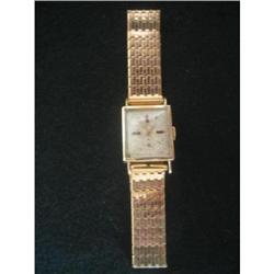 Art Deco 14K YG "Chalet" 17 Jewels Wrist Watch #2286618