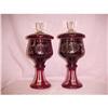 Image 1 : Two Red Bohemian Glass Candy Dishes #2286664