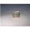 Antique 18K Pink Gold Rose Diamond Emerald Ring#2286886