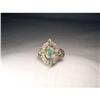 Antique 18K Pink Gold Rose Diamond Emerald Ring#2286887