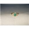 Estate 14K YG Emerald Aquamarine 3-Stone Ring #2286927