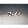 14K White Gold Pear Amethyst Diamond Earrings #2286932