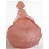 Image 1 : Dancing Girl Pink Satin Glass Art Deco Powder #2296367