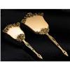 Image 1 : STYLEBUILT Gold Plated Mirror and Brush Set #2296475