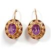 Image 1 : 14Kt Gold Earrings with Amethyst #2297060