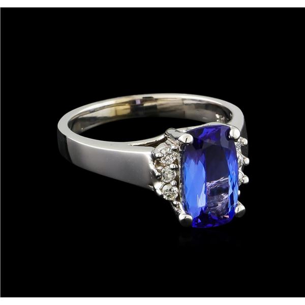 2.57 ctw Tanzanite and Diamond Ring - 14KT White Gold