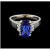 Image 2 : 2.57 ctw Tanzanite and Diamond Ring - 14KT White Gold