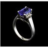 Image 4 : 2.57 ctw Tanzanite and Diamond Ring - 14KT White Gold