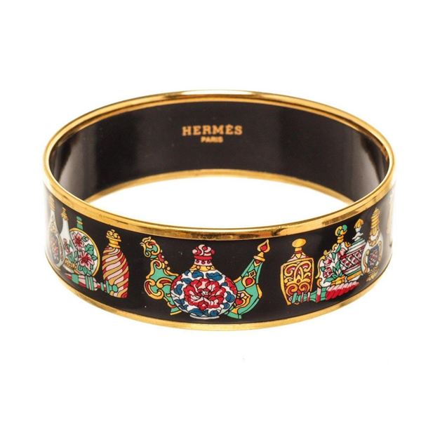 Hermes Black Multicolor Bangle Bracelet