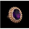 Image 1 : 14KT Rose Gold 9.45 ctw Amethyst and Diamond Ring