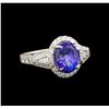 Image 1 : 14KT White Gold 4.51 ctw Tanzanite and Diamond Ring