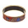 Image 4 : Hermes Red Multicolor Printed Enamel Bangle