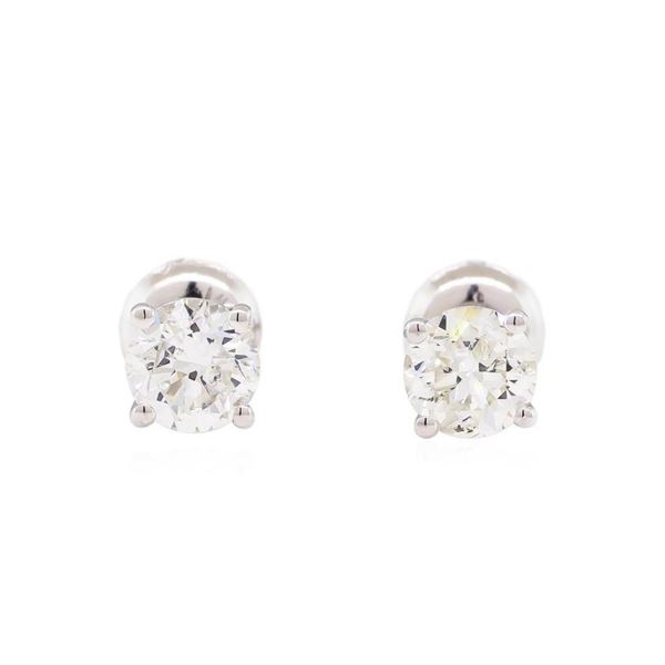 1.00 ctw Diamond Stud Earrings - 14KT White Gold