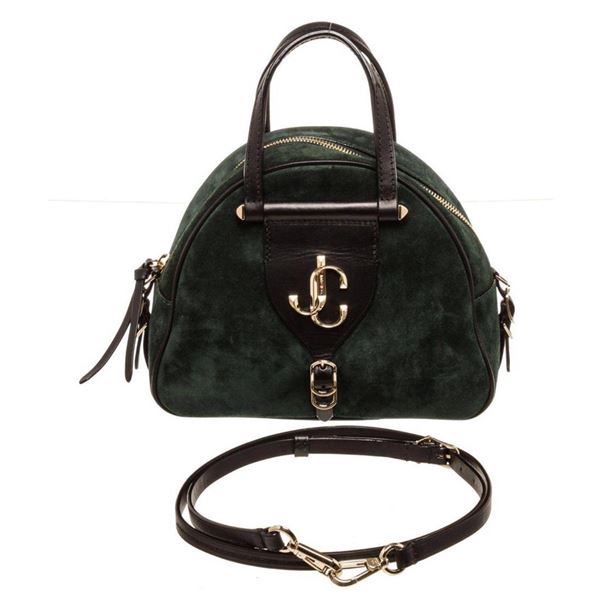 Jimmy Choo Green Varenne 2 Bowling Handbag