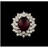 Image 2 : 14KT White Gold 8.69 ctw Ruby and Diamond Ring