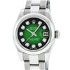 Image 1 : Rolex New Style Ladies Stainless Steel Green Vignette Diamond Quickset Datejust