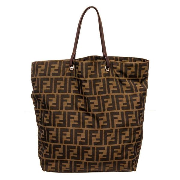 Fendi Brown Canvas Zucca Tote Bag
