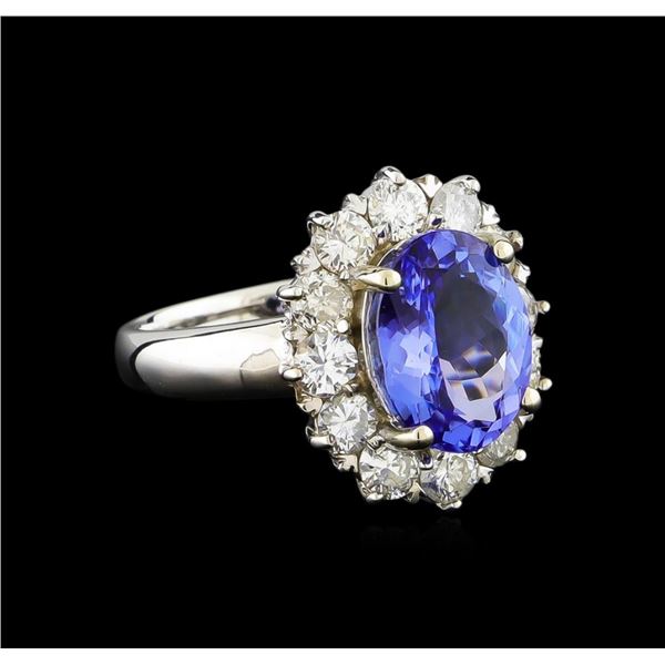 14KT White Gold 3.35 ctw Tanzanite and Diamond Ring