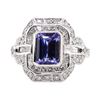 Image 1 : 1.99 ctw Tanzanite and Diamond Ring - Platinum