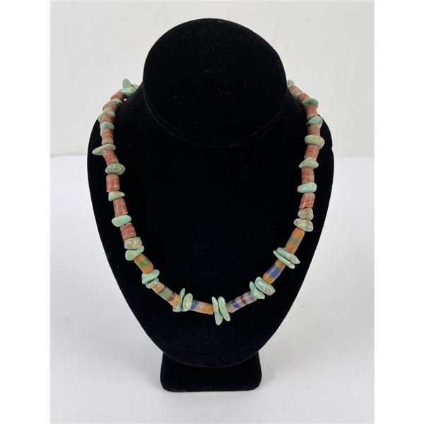 Navajo Turquoise and Trade Bead Necklace